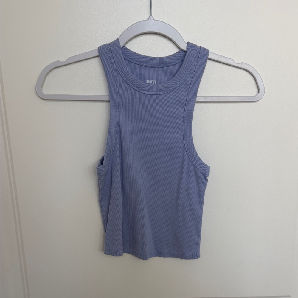 Maeve Lavender Ribbed Crop Tank Top